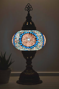 Turkish Mosaic Table Lamp Turquoise Pink Circle Lighting Sydney Grand Bazaar 