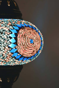 Turkish Mosaic Table Lamp Turquoise Pink Circle Lighting Sydney Grand Bazaar 