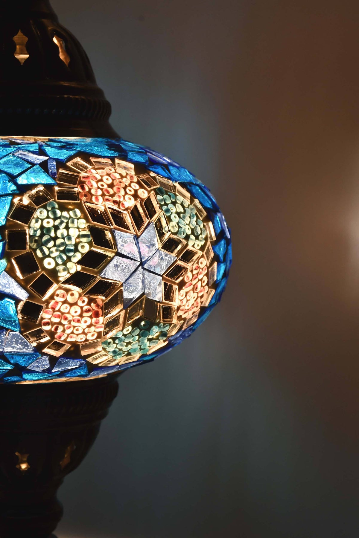 Turkish Mosaic Table Lamp Turquoise Pink Star Lighting Sydney Grand Bazaar 