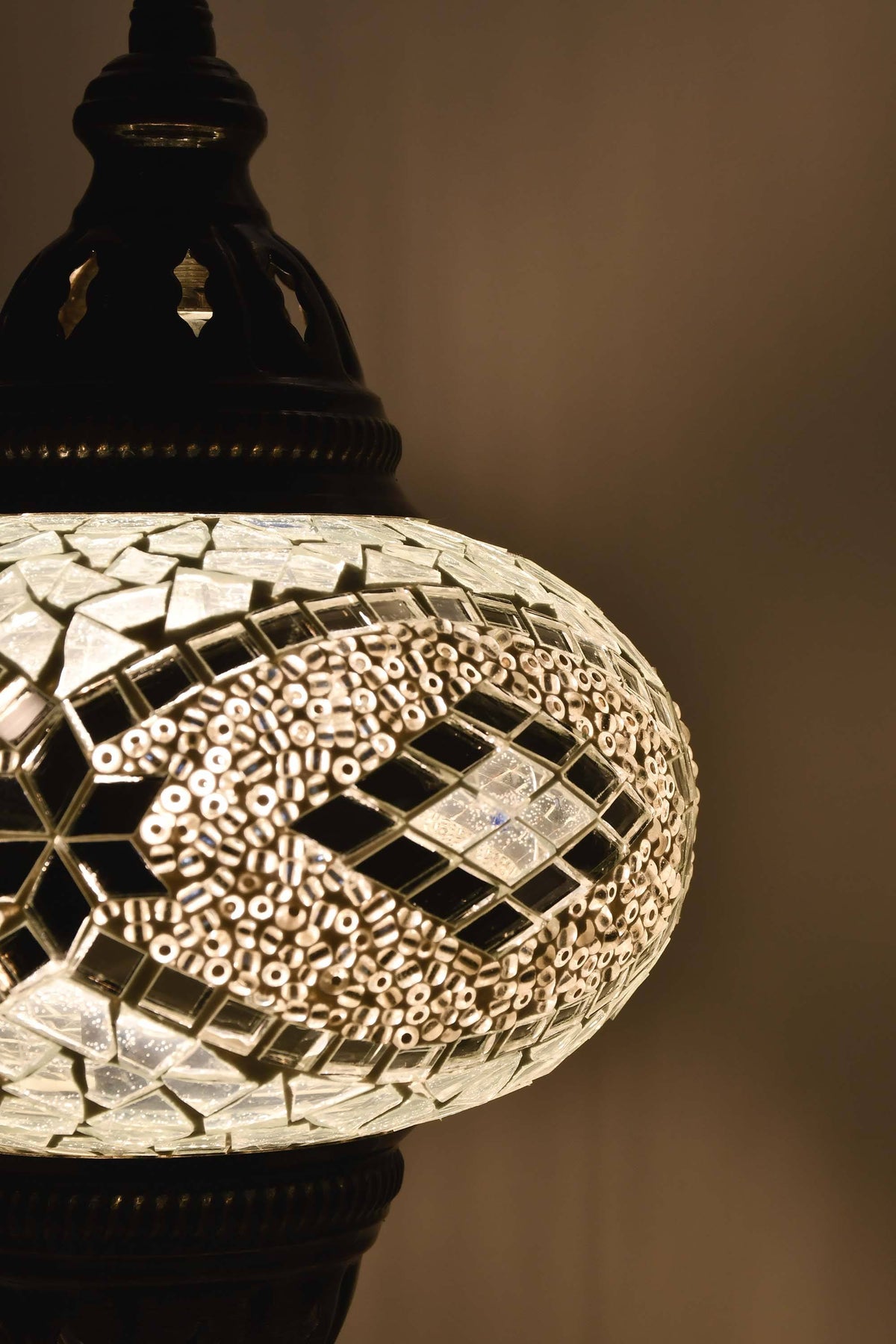 Turkish Mosaic Table Lamp White Diamond Beads Lighting Sydney Grand Bazaar 