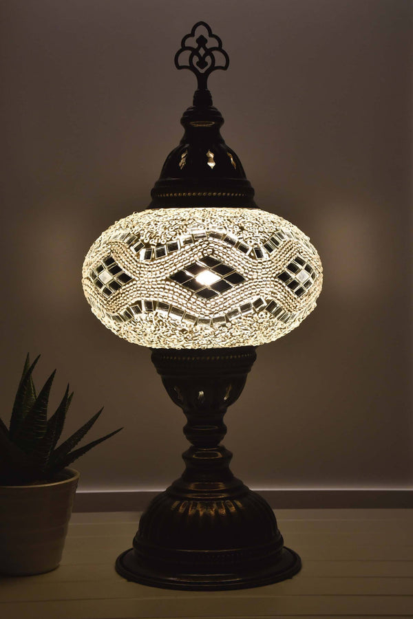 Turkish Mosaic Table Lamp White Kilim Lighting Sydney Grand Bazaar 