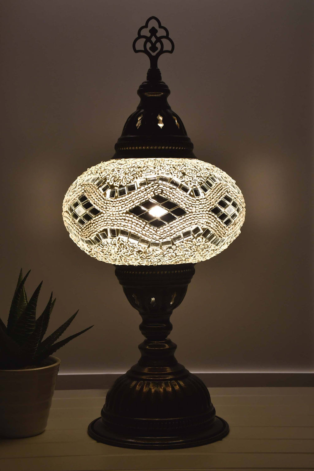 Turkish Mosaic Table Lamp White Kilim Lighting Sydney Grand Bazaar 