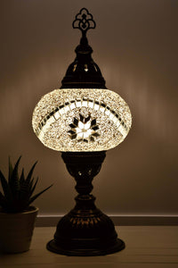 Turkish Mosaic Table Lamp White Round Beads Lighting Sydney Grand Bazaar 