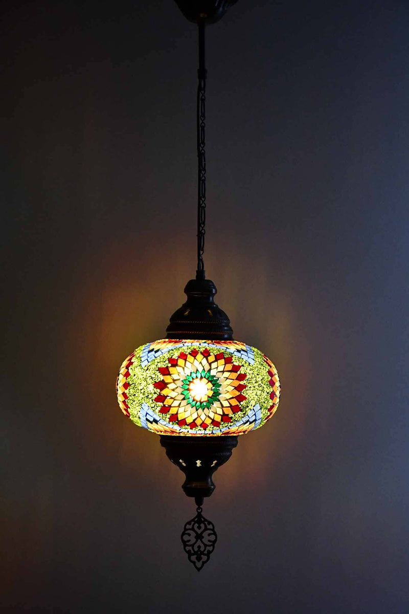 Turkish Pendant Green Beads Colourful Star B4 Lighting Sydney Grand Bazaar 
