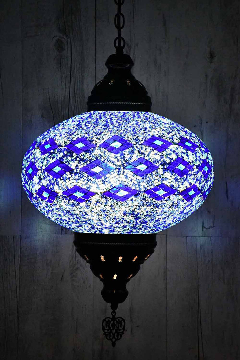 Turkish Pendant Light Blue Long Kilim B5 Lighting Sydney Grand Bazaar 