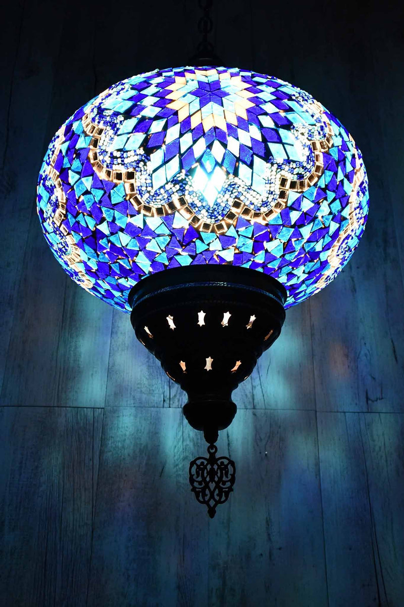Turkish Pendant Light Blue Mosaic Star B5 Lighting Sydney Grand Bazaar 