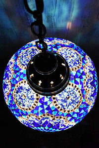 Turkish Pendant Light Blue Mosaic Star Circle B5 Lighting Sydney Grand Bazaar 