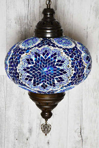 Turkish Pendant Light Blue Mosaic Star Circle B5 Lighting Sydney Grand Bazaar 