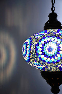 Turkish Pendant Light Blue Star Mosaic B5 Lighting Sydney Grand Bazaar 