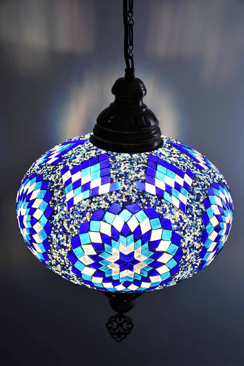 Turkish Pendant Light Blue Star Mosaic B5 Lighting Sydney Grand Bazaar 