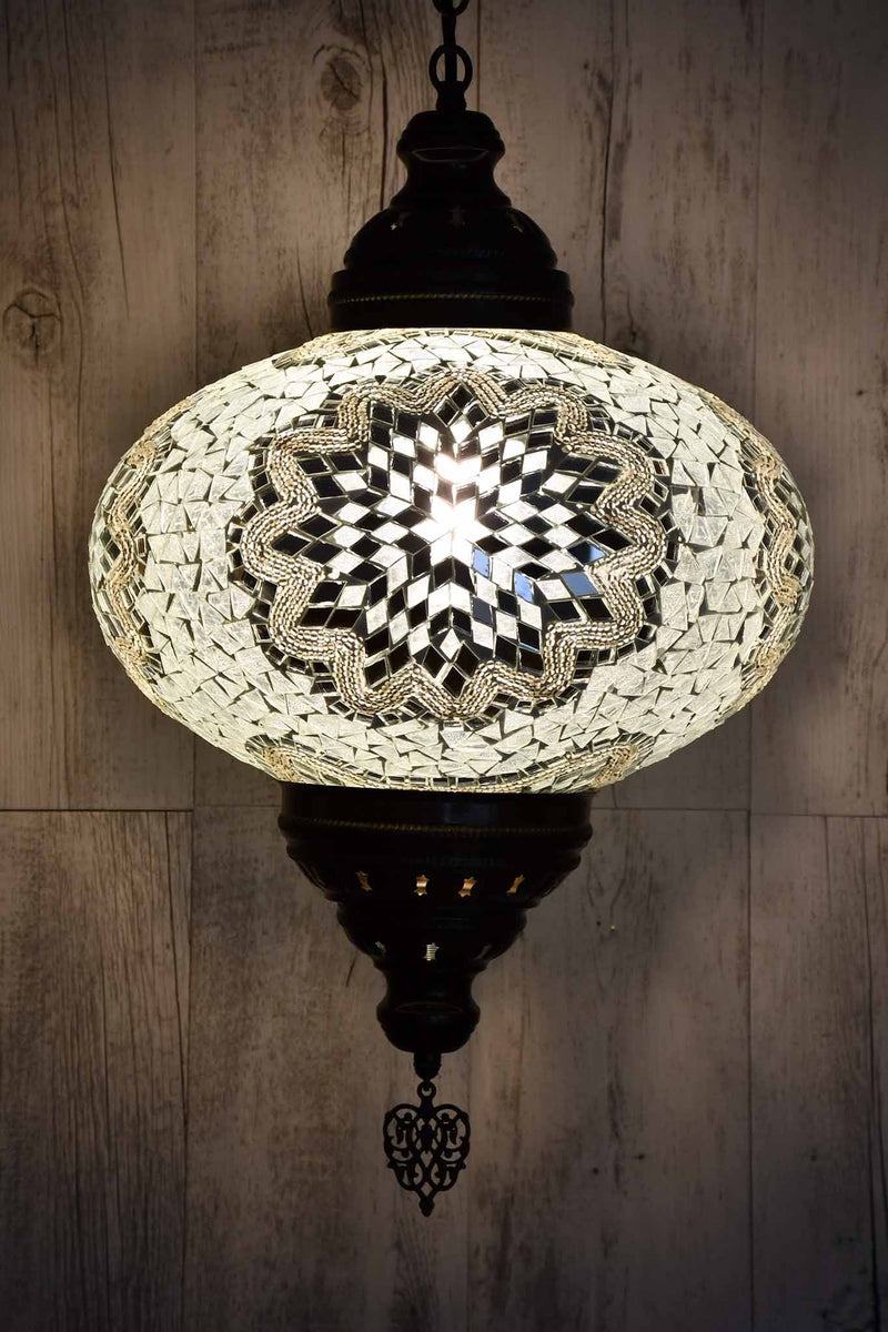 Turkish Pendant Light Clear Mosaic White B5 Lighting Sydney Grand Bazaar 