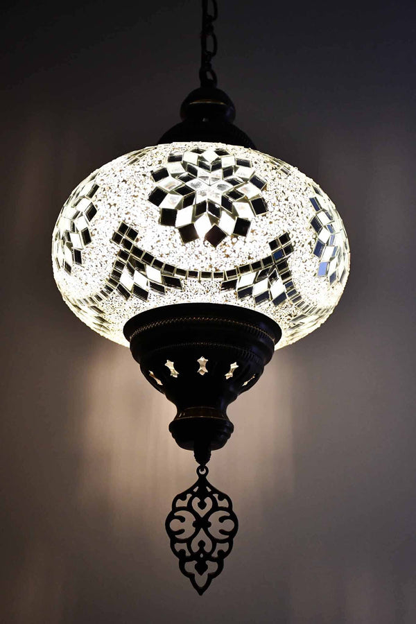 Turkish Pendant Light Clear White Beads Arch Star B4 Lighting Sydney Grand Bazaar 
