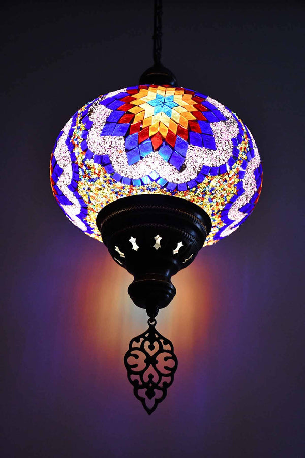 Turkish Pendant Light Colorful Beads Purple Flower B4 Lighting Sydney Grand Bazaar 