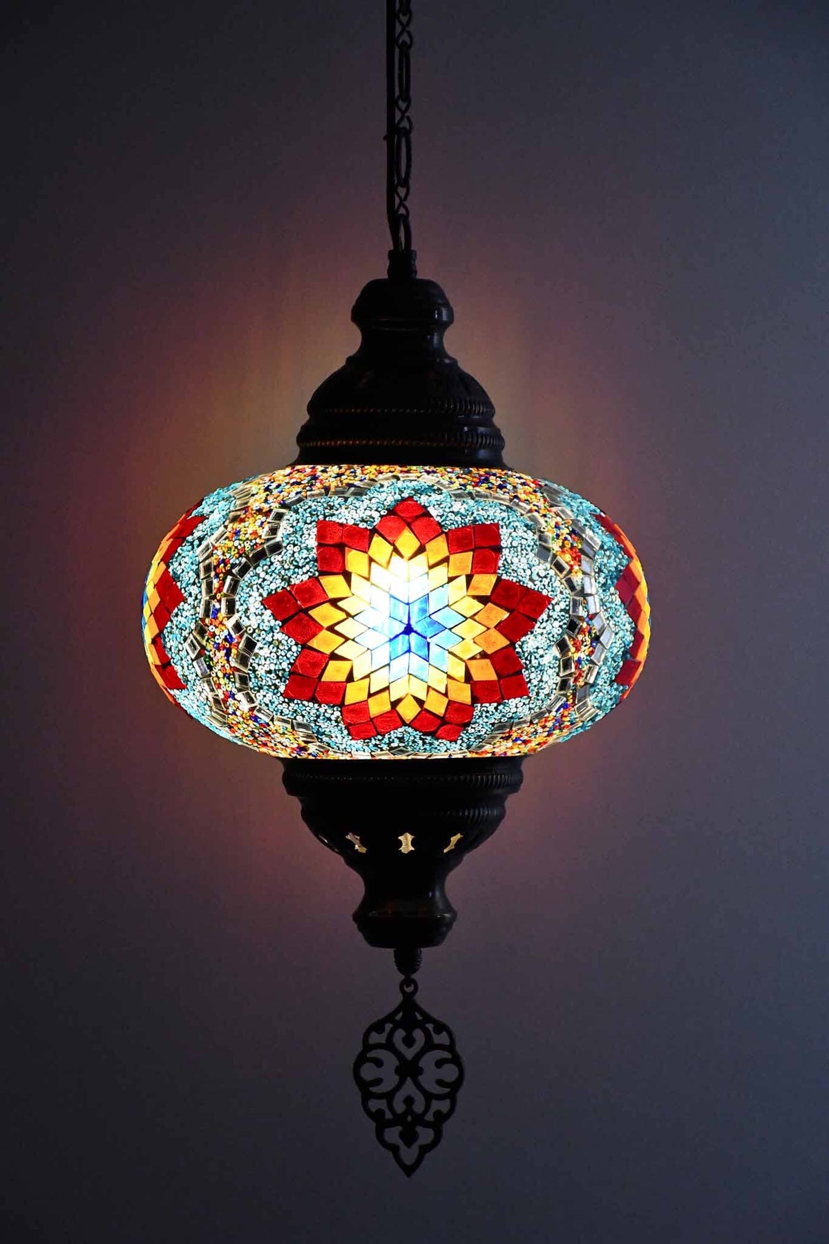 Turkish Pendant Light Colourful Bead Turquoise Flower B4 Lighting Sydney Grand Bazaar 