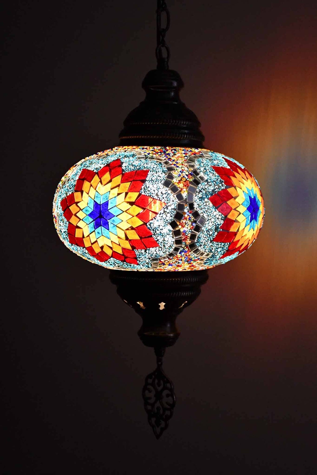 Turkish Pendant Light Colourful Bead Turquoise Flower B4 Lighting Sydney Grand Bazaar 