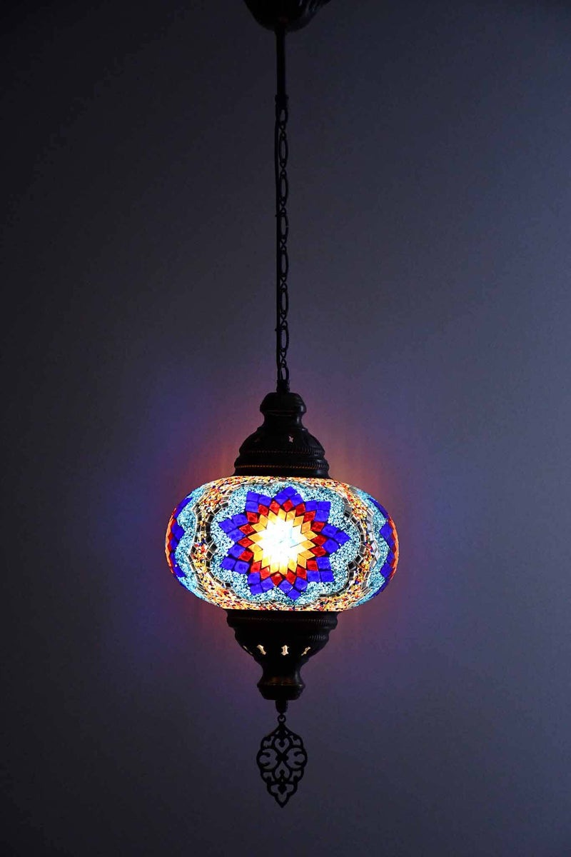 Turkish Pendant Light Colourful Beads Blue Flower B4 Lighting Sydney Grand Bazaar 