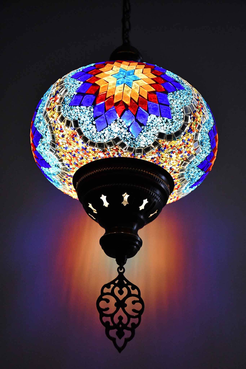 Turkish Pendant Light Colourful Beads Blue Flower B4 Lighting Sydney Grand Bazaar 