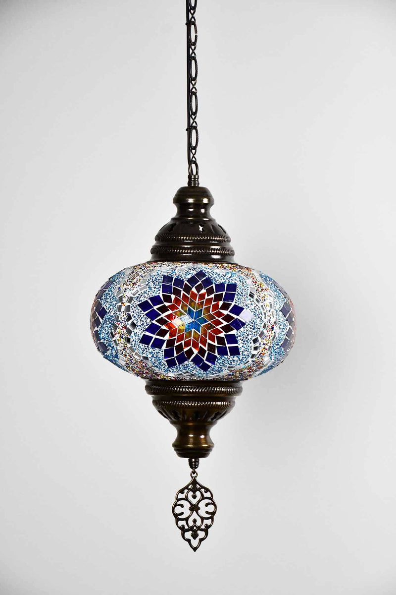 Turkish Pendant Light Colourful Beads Blue Flower B4 Lighting Sydney Grand Bazaar 
