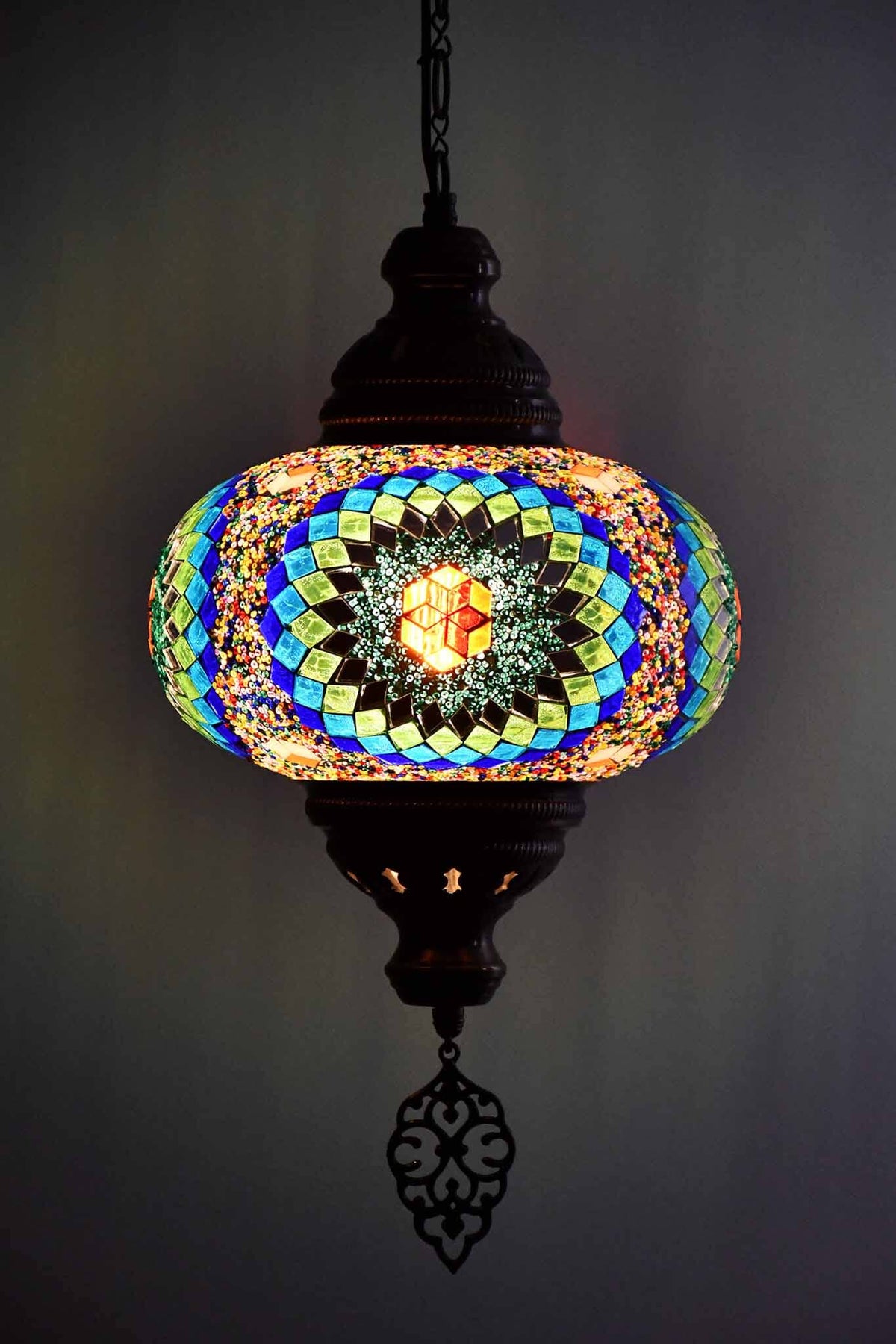 Turkish Pendant Light Colourful Beads Green Blue Star B4 Lighting Sydney Grand Bazaar 