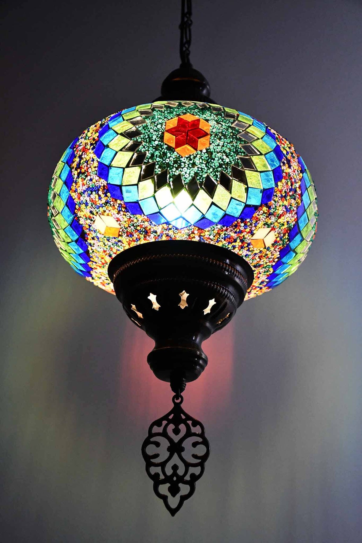 Turkish Pendant Light Colourful Beads Green Blue Star B4 Lighting Sydney Grand Bazaar 