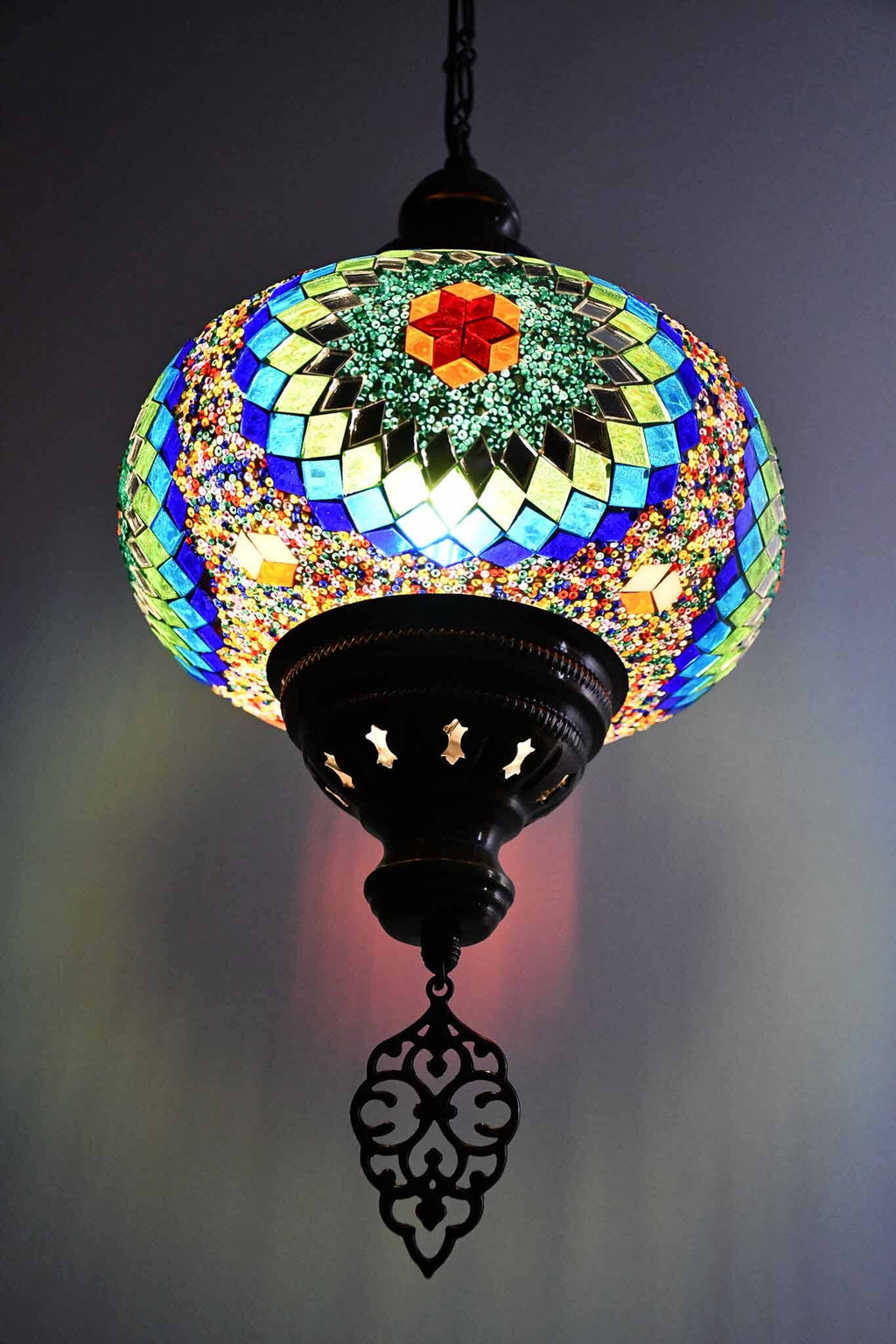 Turkish Pendant Light Colourful Beads Green Blue Star B4 Lighting Sydney Grand Bazaar 