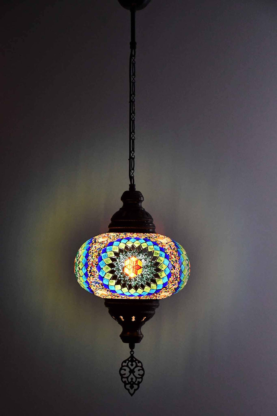 Turkish Pendant Lights Colourful Beads Green Blue Star Crafted