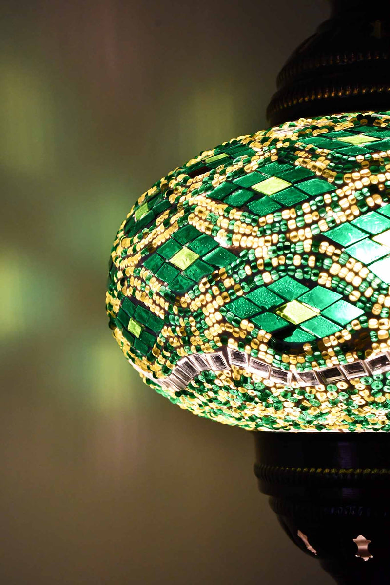 Turkish Pendant Light Kilim Beads Green B4 Lighting Sydney Grand Bazaar 