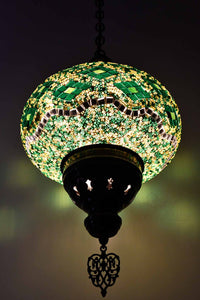 Turkish Pendant Light Kilim Beads Green B4 Lighting Sydney Grand Bazaar 