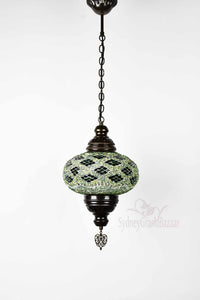 Turkish Pendant Light Kilim Beads Green B4 Lighting Sydney Grand Bazaar 