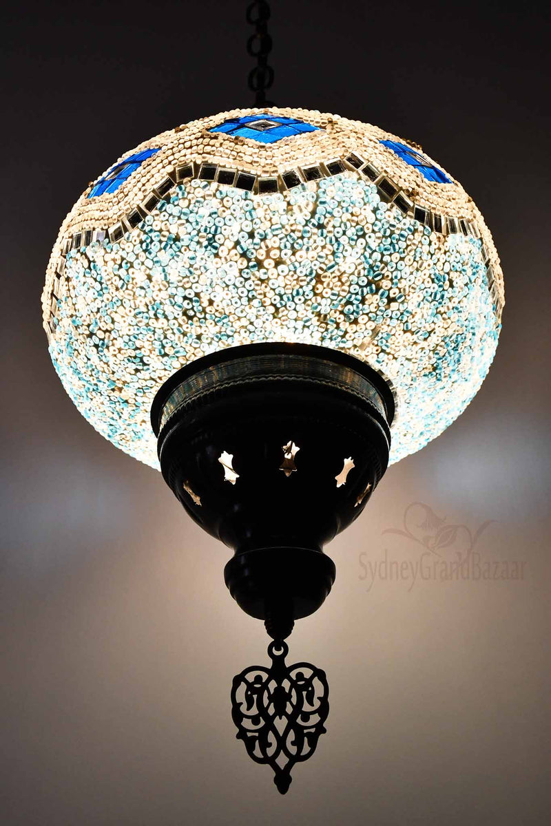 Turkish Pendant Light Long Kilim Turquoise B4 Lighting Sydney Grand Bazaar 