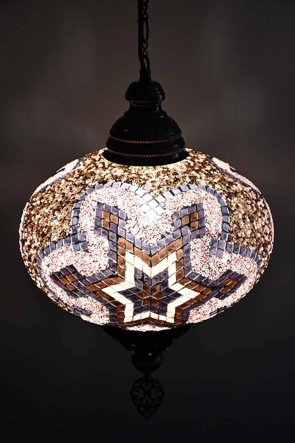Turkish Pendant Light Maroon Purple Beads Star B5 Lighting Sydney Grand Bazaar 