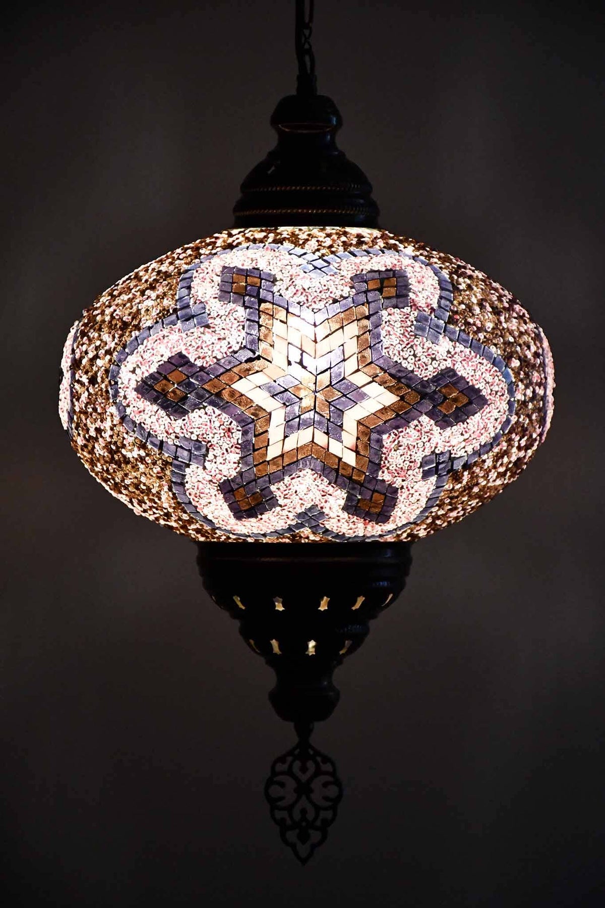 Turkish Pendant Light Maroon Purple Beads Star B5 Lighting Sydney Grand Bazaar 