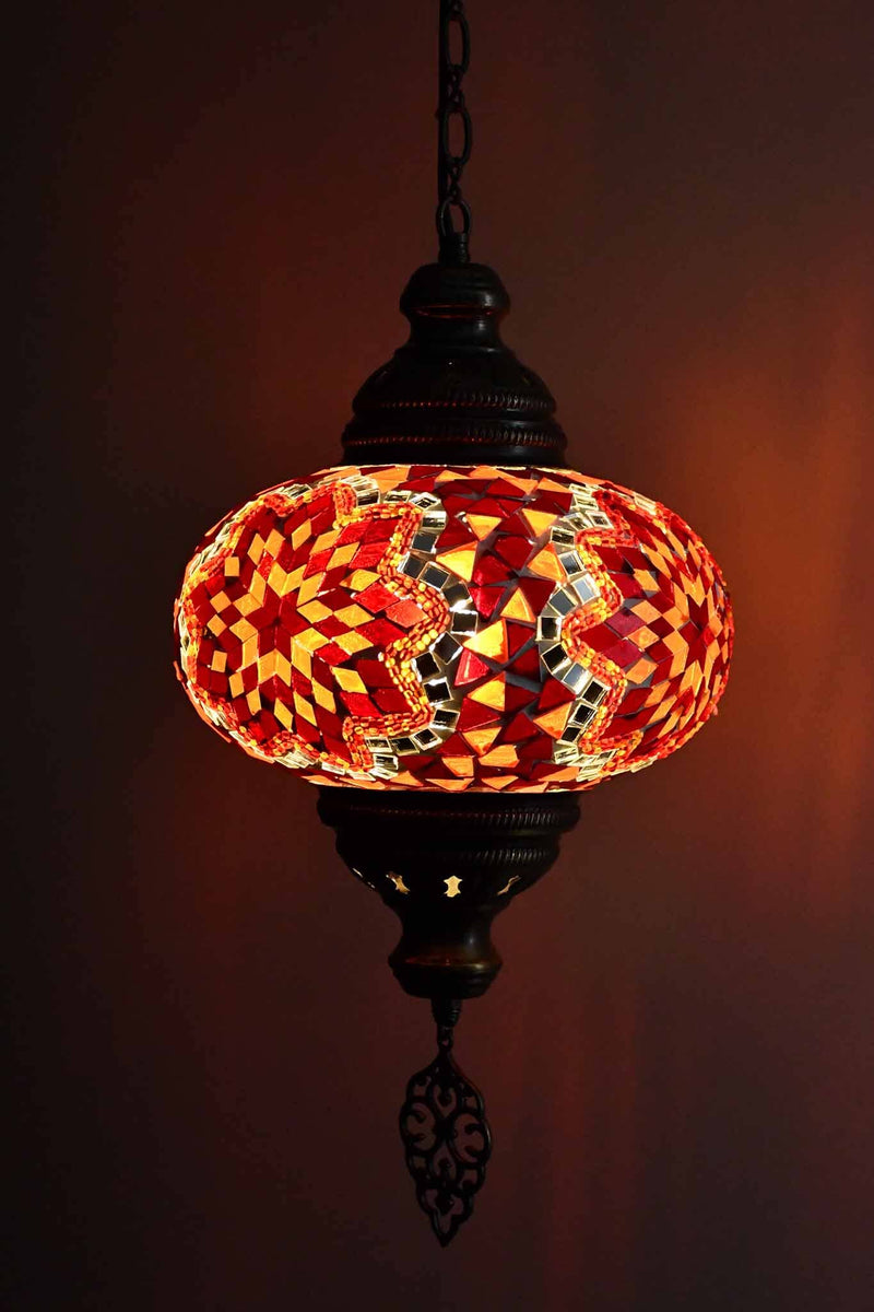 Turkish Pendant Light Mosaic Red Orange B4 Lighting Sydney Grand Bazaar 