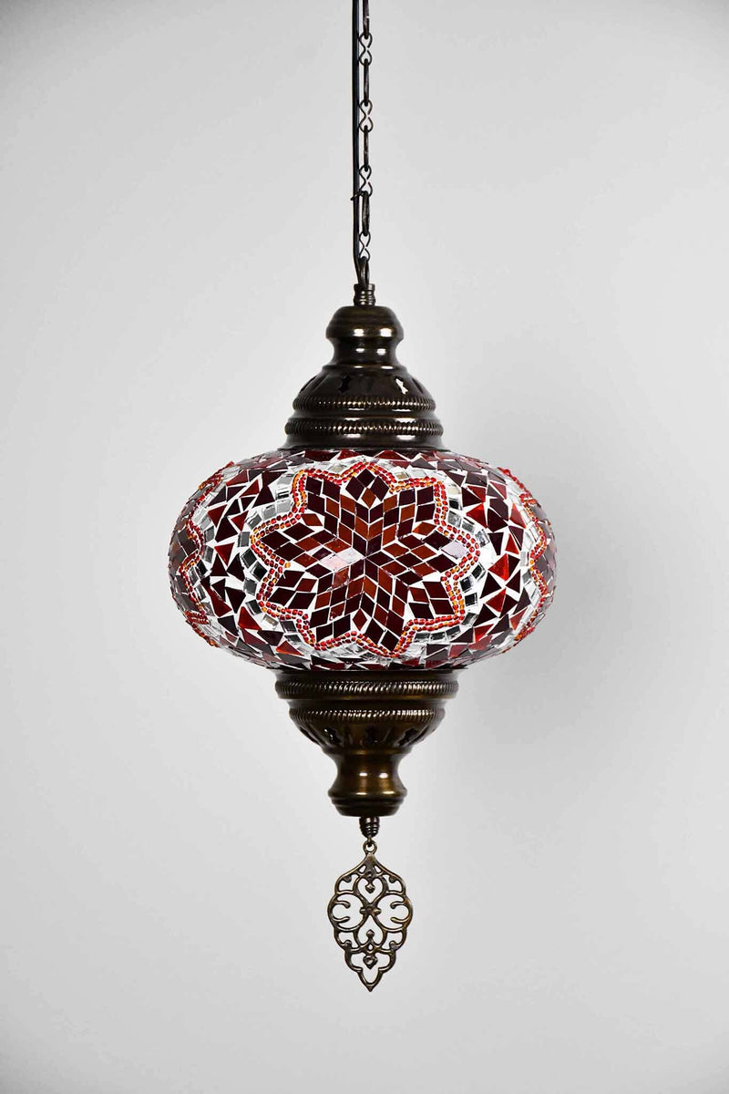 Turkish Pendant Light Mosaic Red Orange B4 Lighting Sydney Grand Bazaar 