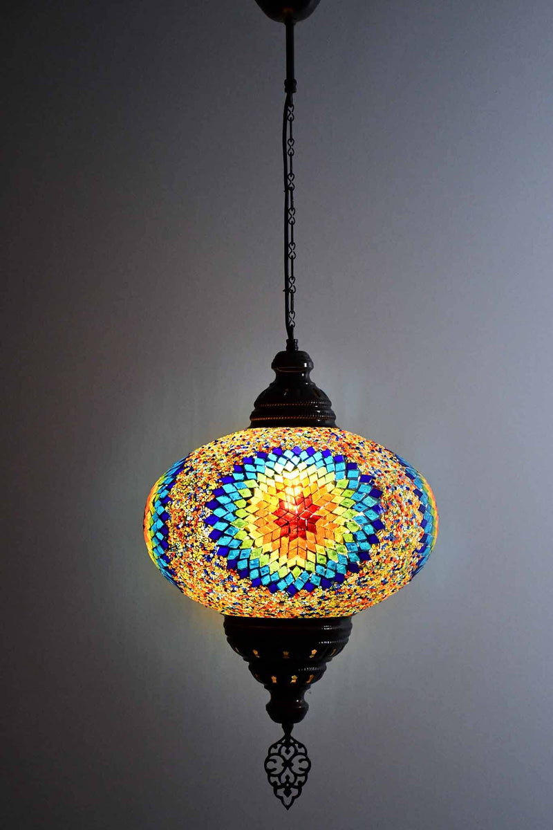 Turkish Pendant Light Multicolour Beads Rainbow Star B5 Lighting Sydney Grand Bazaar 