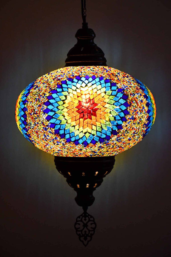 Turkish Pendant Light Multicolour Beads Rainbow Star B5 Lighting Sydney Grand Bazaar 