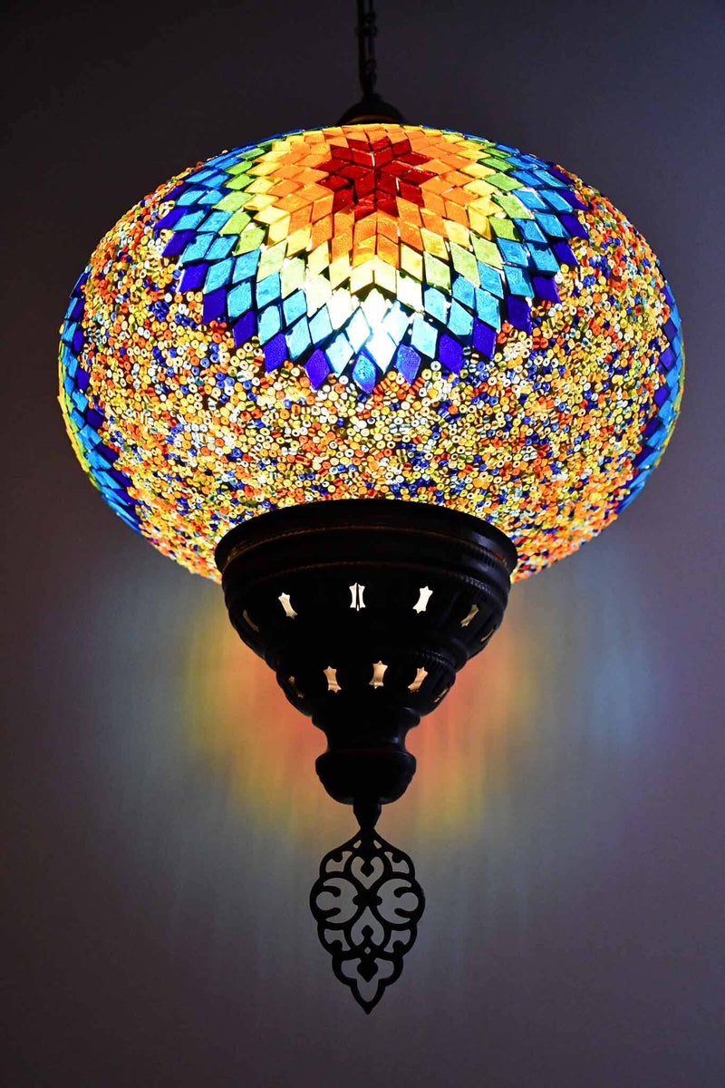 Turkish Pendant Light Multicolour Beads Rainbow Star B5 Lighting Sydney Grand Bazaar 