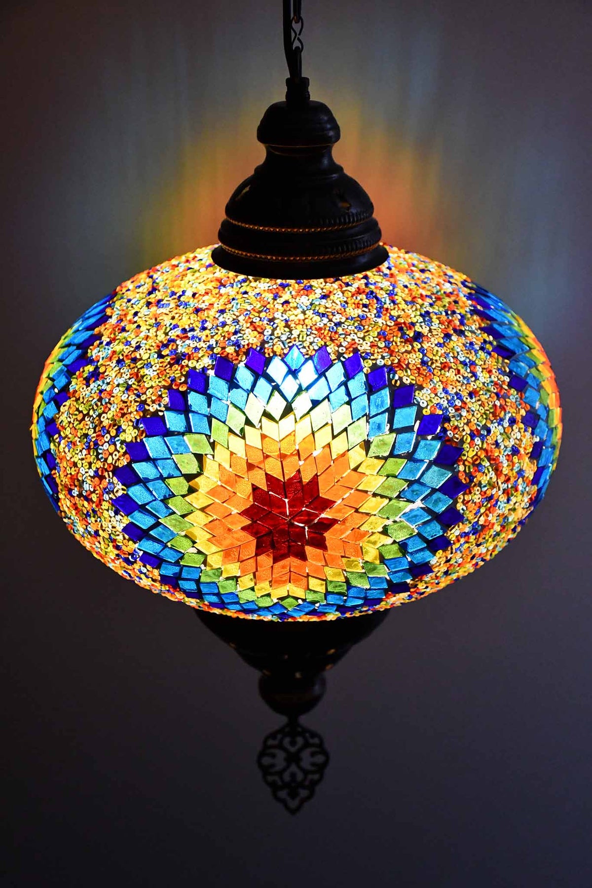 Turkish Pendant Light Multicolour Beads Rainbow Star B5 Lighting Sydney Grand Bazaar 