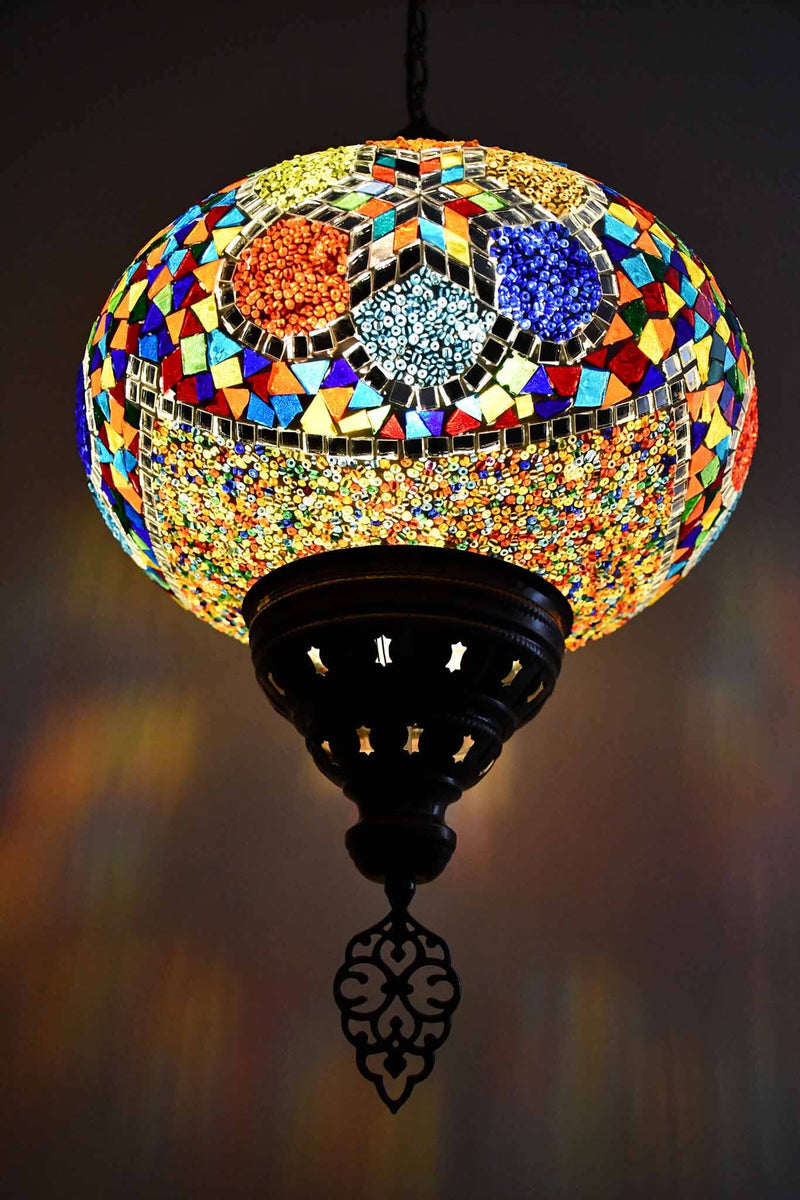 Turkish Pendant Light Multicolour Mosaic Flower B5 Lighting Sydney Grand Bazaar 