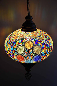 Turkish Pendant Light Multicolour Mosaic Flower B5 Lighting Sydney Grand Bazaar 