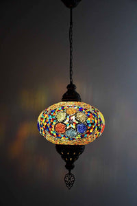 Turkish Pendant Light Multicolour Mosaic Flower B5 Lighting Sydney Grand Bazaar 
