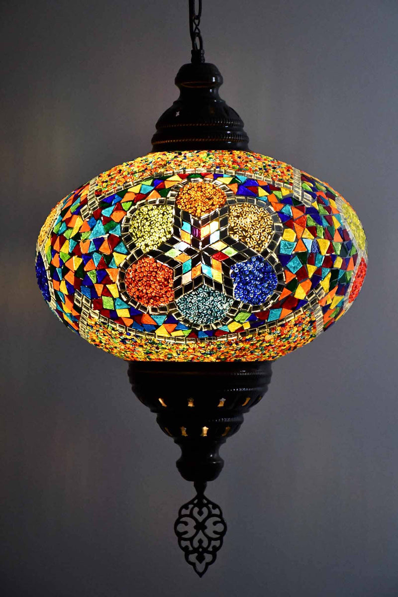 Turkish Pendant Light Multicolour Mosaic Flower B5 Lighting Sydney Grand Bazaar 