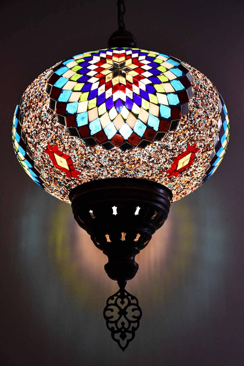 Turkish Pendant Light Multicolour Ocean Green Star B5 Lighting Sydney Grand Bazaar 