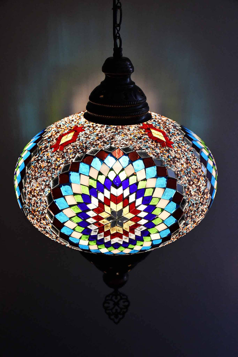 Turkish Pendant Light Multicolour Ocean Green Star B5 Lighting Sydney Grand Bazaar 
