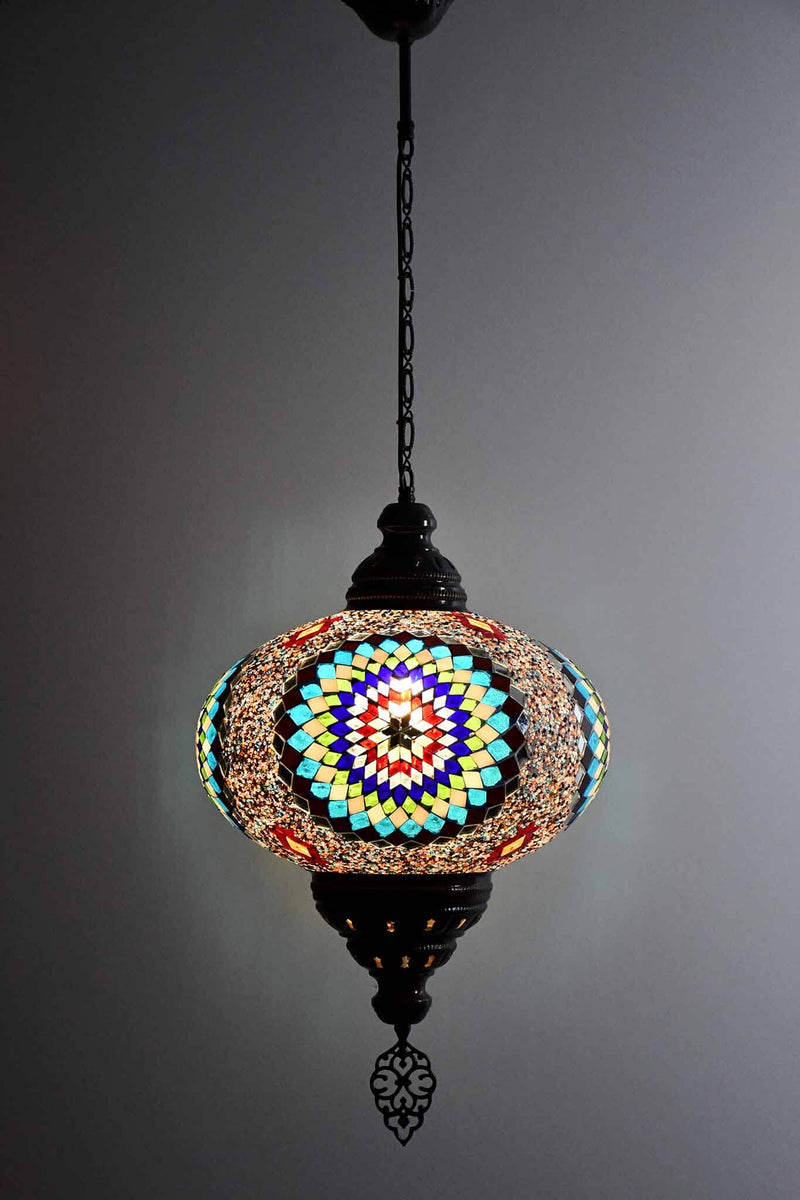 Turkish Pendant Light Multicolour Ocean Green Star B5 Lighting Sydney Grand Bazaar 