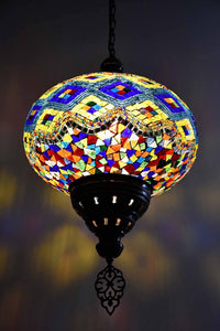 Turkish Pendant Light Multicoloured Beads Kilim B5 Lighting Sydney Grand Bazaar 