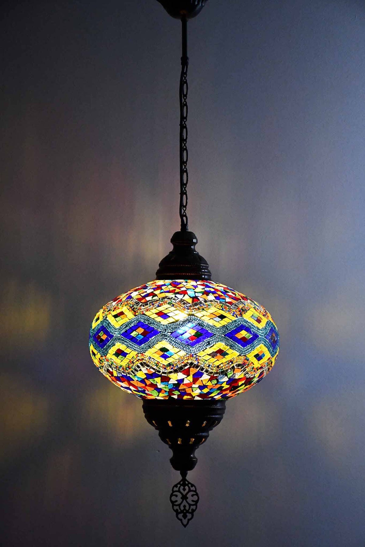 Turkish Pendant Light Multicoloured Beads Kilim B5 Lighting Sydney Grand Bazaar 
