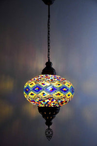 Turkish Pendant Light Multicoloured Beads Kilim B5 Lighting Sydney Grand Bazaar 