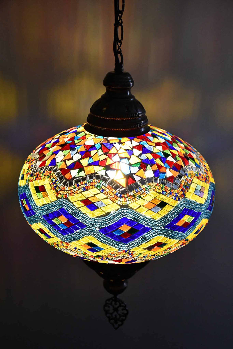 Turkish Pendant Light Multicoloured Beads Kilim B5 Lighting Sydney Grand Bazaar 