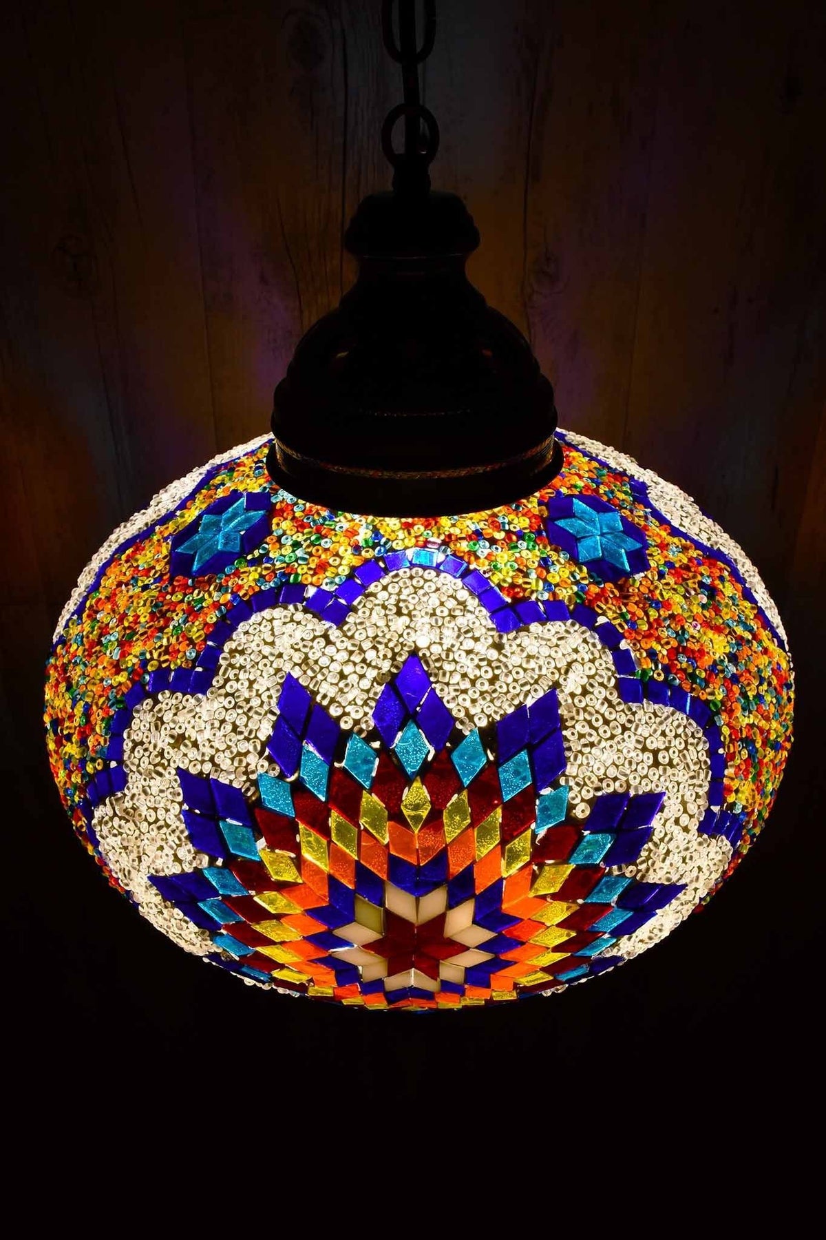 Turkish Pendant Light Multicoloured Blue Orange Star B5 Lighting Sydney Grand Bazaar 